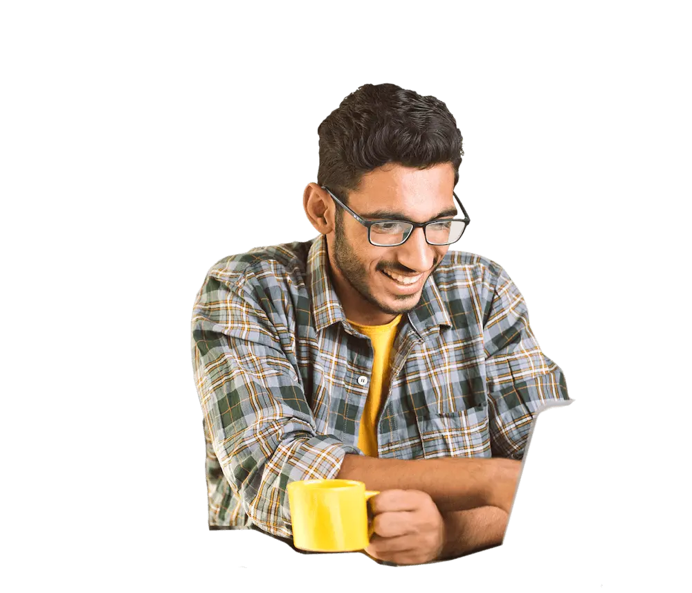 a professional man wearing glasses preparing to use JivaTech's matching and hiring platform to hire his next candidate